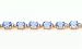 12.0ct total weight oval shape blue topaz 7 bracelet set in 14kt gold.