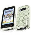 Nokia C6-01 Clear White Circle Cell Phone Candy Skin Case / Crystal Jelly E ....