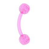 BIOPLAST Pink GLITTER Eyebrow Ring