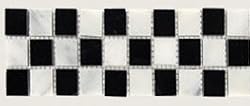 WHITE CARRARA & BLACK MARBLE 2X12" CHECKERED BORDER