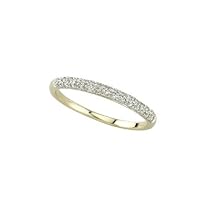 14K Yellow Gold Round Diamond Wedding Band Ring