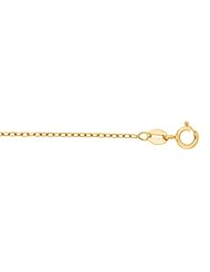 14k Gold Faceted Cable Link 18" Chain
