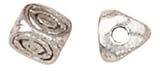 Blue Moon 3-Sided Metal Spacer Bead - 24PK/Silver