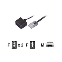 Bleil Adapterkabel, RJ45(8p4c)-Stecker auf TAE 3 x NFF-Buchsen, 0,20 m