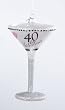 Happy Hour Mouth Blown Glass "40 & Fabulous" Martini Cocktail Christmas Ornament