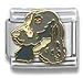 Clearly Charming English Setter Dog Breed Canine Collection Italian Charm 18k Gold by Casa D'Oro