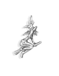 Sterling Silver Oxidized Witch Charm