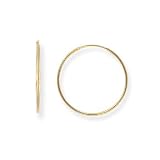 14k Gold Medium to Large (M/L) Size Endless 1 1/16 (27mm) Hoop Earrings, HypoAllergenic