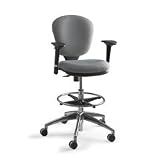 Metro Extended Height Swivel/Tilt Chair, 22 To 33 Seat Height, Gray/Fabric