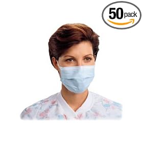 Tecnol Procedure Mask,Pleat,Earloops,Latex Free,50CT,Blue