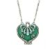 Vintage Heart Locket Necklace - Aqua Austrian Crystal Women's Jewelry