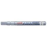Brand New. uni Paint Marker Bullet Tip Needlepoint PX203 Line Width 0.8mm Silver Ref 9001991 [Pack 12]