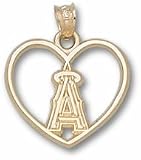 Los Angeles Angels of Anaheim "A" Heart Pendant - 10KT Gold Jewelry