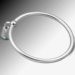 Moen DN6686CHG Modern Towel Ring With Acrylic Accent Ring, Chrome