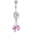 Austrian Crystal Heart June Birthstone Belly Ring