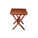VIFAH V03 Outdoor Wood Folding Bistro Table, Natural Wood Finish, 24 by 24 by 28 - Inch - B001G590T0