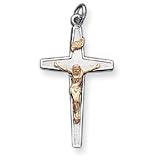 Sterling Silver Crucifix Pendant with 20 Inch Sterling Silver Chain