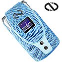 Naz (Baby Blue) Motorola V3 Razr With Swivel Belt Clip - Matching Keyring / Moneyclip - Boa Series + 12V Car Charger - By PCMicroStore