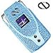 Naz (Baby Blue) Motorola V3 Razr With Swivel Belt Clip - Matching Keyring / Moneyclip - Boa Series + 12V Car Charger - By PCMicroStore Image