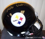 Mike Wallace Autographed Steelers Black Full Size Helmet w/ JSA COA