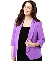 Plus Notch Lapel Open Front Button Jacket