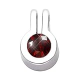 Stylish Bezel Set Round Cut Solitaire 18K Yellow Gold Pendant with Deep Red Diamond