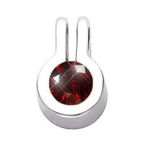 Stylish Bezel Set Round Cut Solitaire 18K Yellow Gold Pendant with Deep Red Diamond
