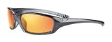 Nike GDO Square.M Sunglasses, EV0129-003, Translucent Carbon Gray Frame/ Gray Lenses/ Orange Multilayer Flash