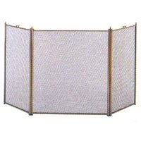 Fireplace Screen 3 Panel Antique Brass