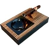 Brizard Zebrawood Single Ashtray - Made in USA
