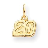 14k NASCAR Tony Stewart Number 20 Charm