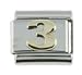 18K gold and steel Italian Charm number 3