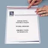 C-Line 82911 Industrial vinyl zip top shop ticket holder for 8-1/2 x 11 insert, clear, 15/box