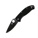 Spyderco Tenacious Black G-10 Serrated Edge Knife