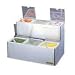 San Jamar B6706INL EZ-Chill Stainless Steel Stepped Center with Individual Notched Lid, 18" Width x 12-5/8" Height x 12" Depth
