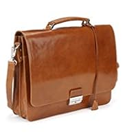 Leather Adjustable & Detachable Strap Briefcase