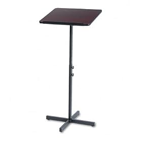 Adjustable Speaker Stand, Wood Laminate Top, 21W X21D, Mahogany by Safco