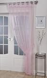 Woven Voile Tab Top Pastel Pink 60in x 48in Panel Including Tie Back