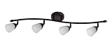 CHLOE Lighting 4-lights Rubbed Bronze Track Light Fixture Frosted White Glass 35