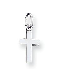 14k Gold White Gold Cross Charm