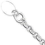Sterling Silver Engraveable Oval Disc on Fancy Link Bracelet QH302-7.5