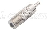 Coaxial Adapter, F Female / RCA Male