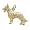Dog, German Shepherd Charm - 10K Yellow Gold