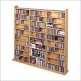 Leslie Dame Enterprises CD1500 - Deluxe Multimedia Storage Rack - Oak