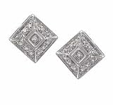 14K Antique Style Pave Diamond Earrings