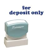 Xstamper One-Color Title Message Stamp, For Deposit Only, Pre-Inked/Re-Inkable, Blue (1333)