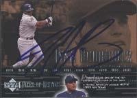 Ivan Rodriguez, Texas Rangers, 2002 Upper Deck Piece of History Autographed Card