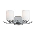 Quoizel EI8602C Ellis 8-Inch Bath Bar with Two Lights with White Opal Etched Glass, Polished Chrome Finish