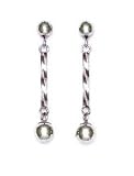 14k White Drop Friction-Back Earrings
