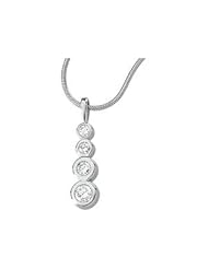 14K White Gold 1/2 Cttw Journey Diamond Pendant